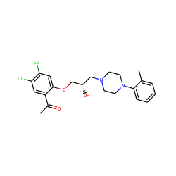 CC(=O)c1cc(Cl)c(Cl)cc1OC[C@@H](O)CN1CCN(c2ccccc2C)CC1 ZINC000028636202