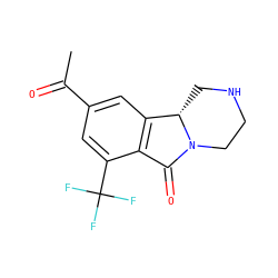 CC(=O)c1cc2c(c(C(F)(F)F)c1)C(=O)N1CCNC[C@@H]21 ZINC000035272929