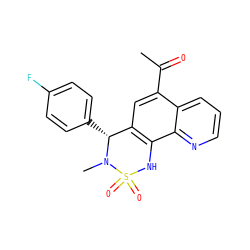 CC(=O)c1cc2c(c3ncccc13)NS(=O)(=O)N(C)[C@@H]2c1ccc(F)cc1 ZINC000201590687