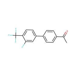 CC(=O)c1ccc(-c2ccc(C(F)(F)F)c(F)c2)cc1 ZINC000040892869