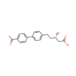 CC(=O)c1ccc(-c2ccc(CC[C@H](O)CC(=O)O)cc2)cc1 ZINC000045318541