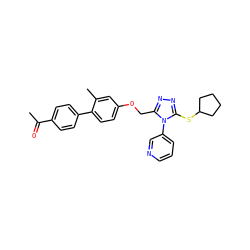 CC(=O)c1ccc(-c2ccc(OCc3nnc(SC4CCCC4)n3-c3cccnc3)cc2C)cc1 ZINC000095597053