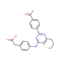 CC(=O)c1ccc(-c2nc3c(c(Nc4ccc(CC(=O)O)cc4)n2)SCCC3)cc1 ZINC000103259152