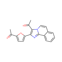 CC(=O)c1ccc(-c2nc3c4ccccc4ccn3c2C(C)=O)o1 ZINC000000434632