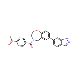 CC(=O)c1ccc(C(=O)N2CCOc3ccc(-c4ccc5cn[nH]c5c4)cc3C2)cc1 ZINC000095586474