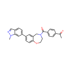 CC(=O)c1ccc(C(=O)N2CCOc3ccc(-c4ccc5cnn(C)c5c4)cc3C2)cc1 ZINC000095586675