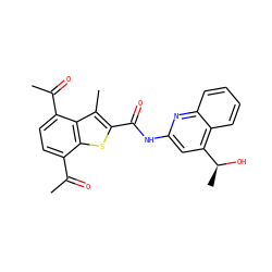 CC(=O)c1ccc(C(C)=O)c2c(C)c(C(=O)Nc3cc([C@H](C)O)c4ccccc4n3)sc12 ZINC001772643812