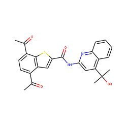 CC(=O)c1ccc(C(C)=O)c2sc(C(=O)Nc3cc(C(C)(C)O)c4ccccc4n3)cc12 ZINC001772580861