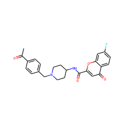 CC(=O)c1ccc(CN2CCC(NC(=O)c3cc(=O)c4ccc(F)cc4o3)CC2)cc1 ZINC000036126738