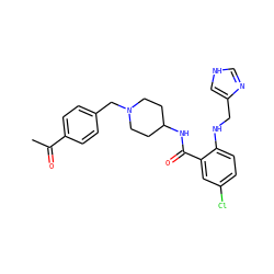CC(=O)c1ccc(CN2CCC(NC(=O)c3cc(Cl)ccc3NCc3c[nH]cn3)CC2)cc1 ZINC000028526896
