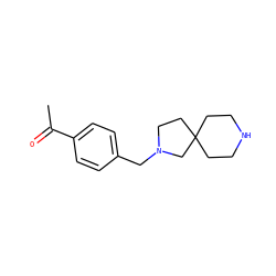 CC(=O)c1ccc(CN2CCC3(CCNCC3)C2)cc1 ZINC000067817554