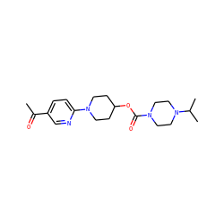 CC(=O)c1ccc(N2CCC(OC(=O)N3CCN(C(C)C)CC3)CC2)nc1 ZINC000223493300