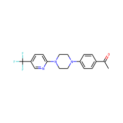 CC(=O)c1ccc(N2CCN(c3ccc(C(F)(F)F)cn3)CC2)cc1 ZINC000019771184