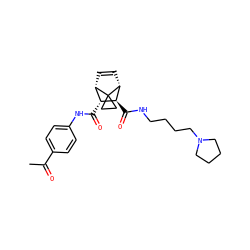CC(=O)c1ccc(NC(=O)[C@@H]2[C@@H]3C=C[C@H]([C@H]2C(=O)NCCCCN2CCCC2)C32CC2)cc1 ZINC000168461036