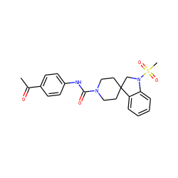 CC(=O)c1ccc(NC(=O)N2CCC3(CC2)CN(S(C)(=O)=O)c2ccccc23)cc1 ZINC000045291580