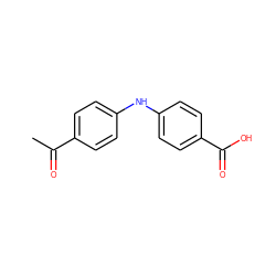CC(=O)c1ccc(Nc2ccc(C(=O)O)cc2)cc1 ZINC000082715456