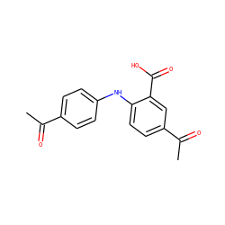 CC(=O)c1ccc(Nc2ccc(C(C)=O)cc2C(=O)O)cc1 ZINC000084705384