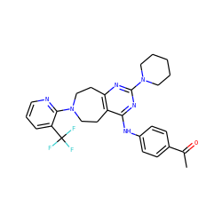 CC(=O)c1ccc(Nc2nc(N3CCCCC3)nc3c2CCN(c2ncccc2C(F)(F)F)CC3)cc1 ZINC000168648256