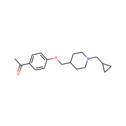 CC(=O)c1ccc(OCC2CCN(CC3CC3)CC2)cc1 ZINC000013730048
