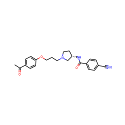 CC(=O)c1ccc(OCCCN2CC[C@H](NC(=O)c3ccc(C#N)cc3)C2)cc1 ZINC000013859878