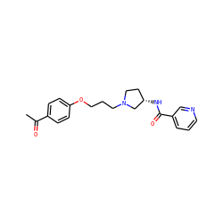 CC(=O)c1ccc(OCCCN2CC[C@H](NC(=O)c3cccnc3)C2)cc1 ZINC000013859876