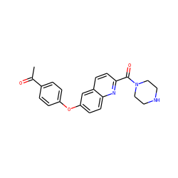 CC(=O)c1ccc(Oc2ccc3nc(C(=O)N4CCNCC4)ccc3c2)cc1 ZINC000584603583