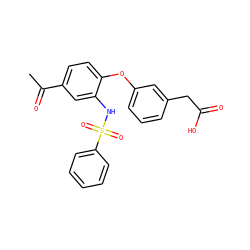 CC(=O)c1ccc(Oc2cccc(CC(=O)O)c2)c(NS(=O)(=O)c2ccccc2)c1 ZINC000045319121