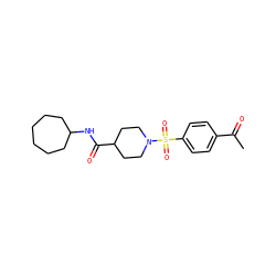 CC(=O)c1ccc(S(=O)(=O)N2CCC(C(=O)NC3CCCCCC3)CC2)cc1 ZINC000017297963