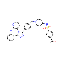 CC(=O)c1ccc(S(=O)(=O)NC2CCN(Cc3ccc(-c4nnc5n4-c4cccnc4Nc4ccccc4-5)cc3)CC2)cc1 ZINC000096174088
