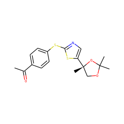 CC(=O)c1ccc(Sc2ncc([C@@]3(C)COC(C)(C)O3)s2)cc1 ZINC000013743631