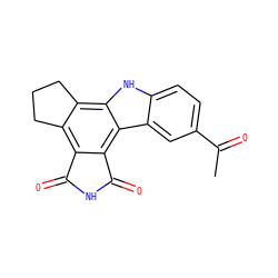 CC(=O)c1ccc2[nH]c3c4c(c5c(c3c2c1)C(=O)NC5=O)CCC4 ZINC000028897019