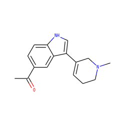 CC(=O)c1ccc2[nH]cc(C3=CCCN(C)C3)c2c1 ZINC000026745899