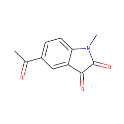 CC(=O)c1ccc2c(c1)C(=O)C(=O)N2C ZINC000003590605