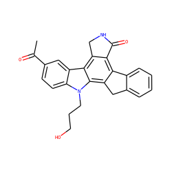 CC(=O)c1ccc2c(c1)c1c3c(c4c(c1n2CCCO)Cc1ccccc1-4)C(=O)NC3 ZINC000013530074