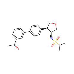 CC(=O)c1cccc(-c2ccc([C@H]3COC[C@H]3NS(=O)(=O)C(C)C)cc2)c1 ZINC000043171619
