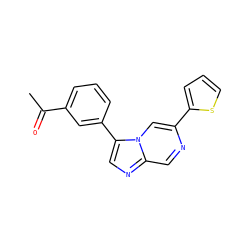 CC(=O)c1cccc(-c2cnc3cnc(-c4cccs4)cn23)c1 ZINC000653750427