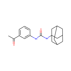 CC(=O)c1cccc(NC(=O)NC23CC4CC(CC(C4)C2)C3)c1 ZINC000043468003