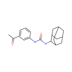 CC(=O)c1cccc(NC(=O)NC2C3CC4CC(C3)CC2C4)c1 ZINC000072114585