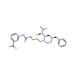 CC(=O)c1cccc(NC(=O)NCCCN2CC[C@H](Cc3ccccc3)C[C@@H]2[C@@H](O)C(C)C)c1 ZINC000013443663