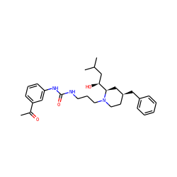 CC(=O)c1cccc(NC(=O)NCCCN2CC[C@H](Cc3ccccc3)C[C@@H]2[C@@H](O)CC(C)C)c1 ZINC000013443672
