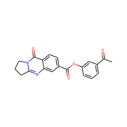 CC(=O)c1cccc(OC(=O)c2ccc3c(=O)n4c(nc3c2)CCC4)c1 ZINC000012902066