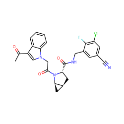 CC(=O)c1cn(CC(=O)N2[C@H](C(=O)NCc3cc(C#N)cc(Cl)c3F)C[C@H]3C[C@H]32)c2ccccc12 ZINC000143954869