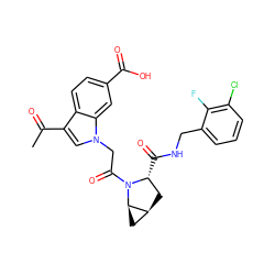 CC(=O)c1cn(CC(=O)N2[C@H](C(=O)NCc3cccc(Cl)c3F)C[C@H]3C[C@H]32)c2cc(C(=O)O)ccc12 ZINC000148035935
