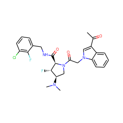 CC(=O)c1cn(CC(=O)N2C[C@@H](N(C)C)[C@H](F)[C@H]2C(=O)NCc2cccc(Cl)c2F)c2ccccc12 ZINC000147978575