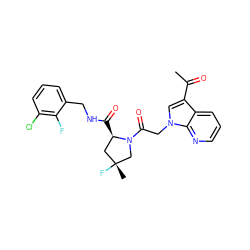 CC(=O)c1cn(CC(=O)N2C[C@](C)(F)C[C@H]2C(=O)NCc2cccc(Cl)c2F)c2ncccc12 ZINC000148411316