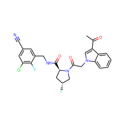 CC(=O)c1cn(CC(=O)N2C[C@H](F)C[C@H]2C(=O)NCc2cc(C#N)cc(Cl)c2F)c2ccccc12 ZINC000148221025