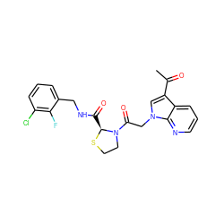 CC(=O)c1cn(CC(=O)N2CCS[C@H]2C(=O)NCc2cccc(Cl)c2F)c2ncccc12 ZINC000147827072