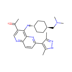 CC(=O)c1cnc2ccc(-c3c(C)n[nH]c3C)nc2c1N[C@H]1CC[C@H](CN(C)C)CC1 ZINC000473164989