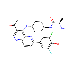 CC(=O)c1cnc2ccc(-c3cc(F)c(O)c(Cl)c3)nc2c1N[C@H]1CC[C@H](NC(=O)[C@@H](C)N)CC1 ZINC000473164860