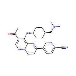 CC(=O)c1cnc2ccc(-c3ccc(C#N)nc3)nc2c1N[C@H]1CC[C@H](CN(C)C)CC1 ZINC000473165329